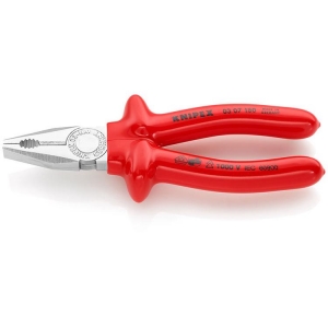 Knipex 03 07 180 Combination Pliers chrome-plated 180mm dipped Insulation
